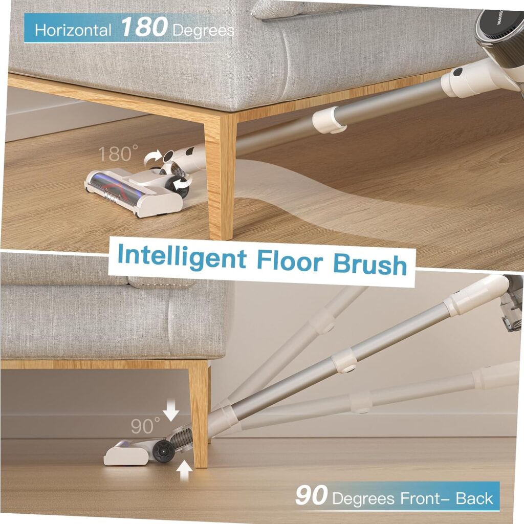 Besswin Cordless Vacuum Cleaner, Powerful Stick Vacuum with Detachable Battery, HEPE Filtration and Intelligent Floor Brush, 6-in-1 Lightweight Vacuum Cleaner Cordless for Hardwood Floor Dog Hair,S600