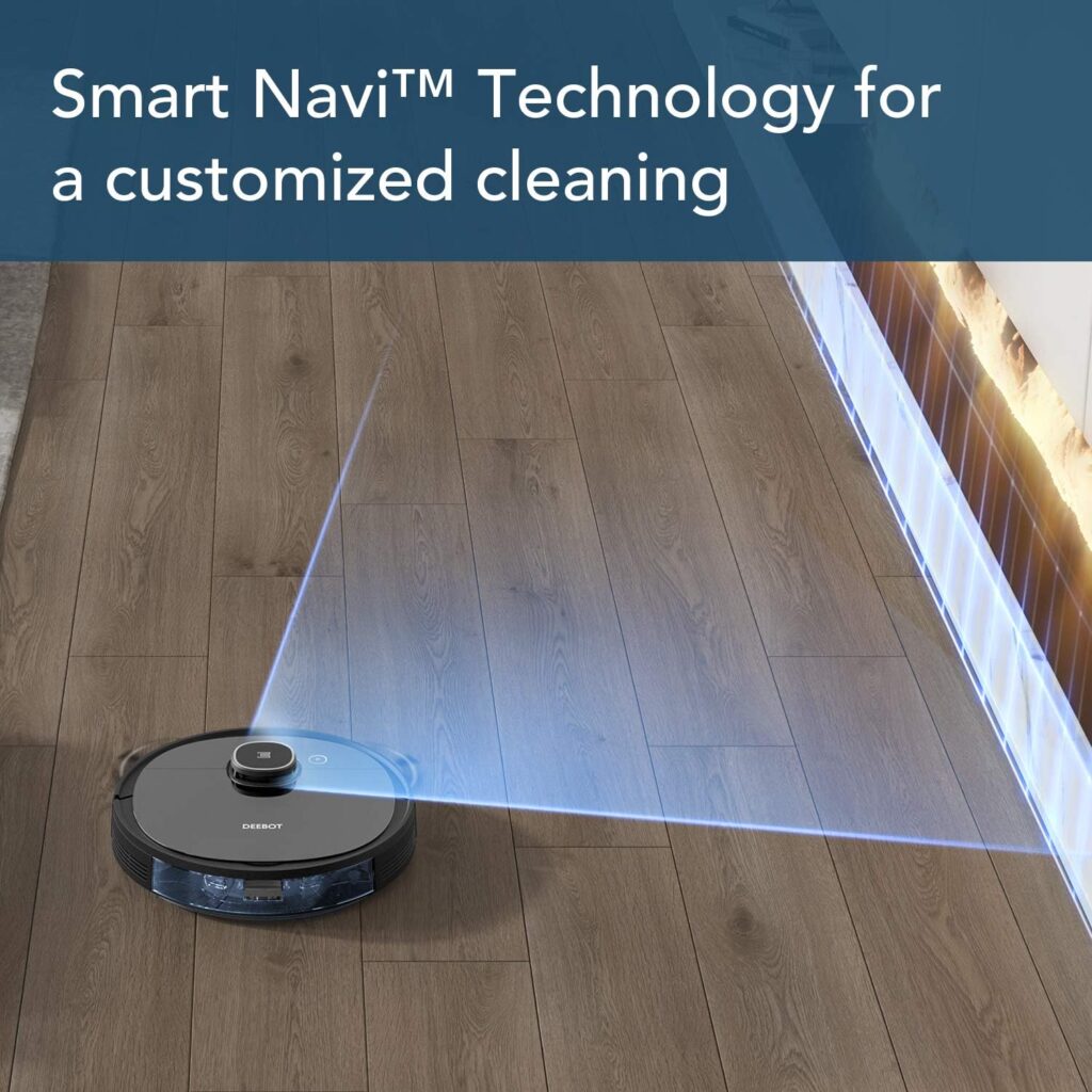 Ecovacs DEEBOT OZMO 920 2in1 Mopping Robotic Vacuum with Laser Navigation, No-Go Zones, Systematic Cleaning, Multi-Floor Mapping, Works with Alexa  App, Large, Black