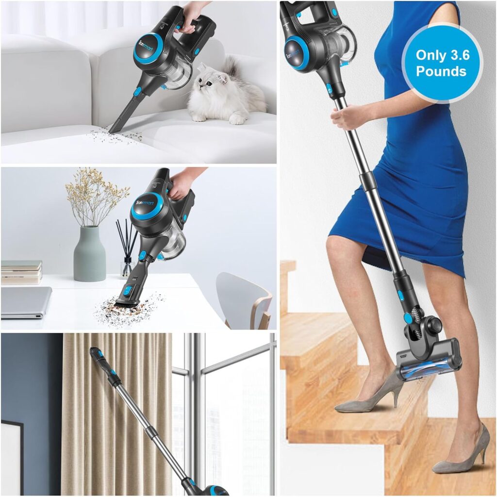 Transmart 6-in-1 Cordless Vacuum Cleaner, Lightweight Stick Vacuum with Powerful Suction, Battery Detachable  Rechargeable with Max 40 Min Runtime, Ideal for Cleaning Hard Floor Pet Hair